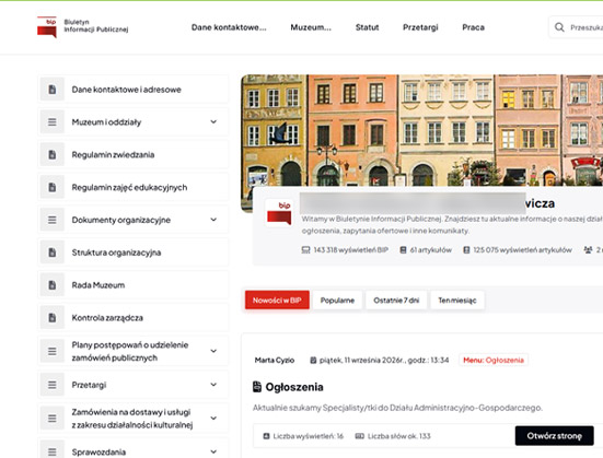 Biuletyn Informacji Publicznej dostępny na komputerze i telefonie